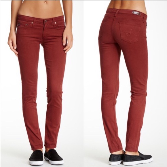 Ag Adriano Goldschmied Denim - AG Adriano Goldschmied Cranberry Maroon Rust 25R